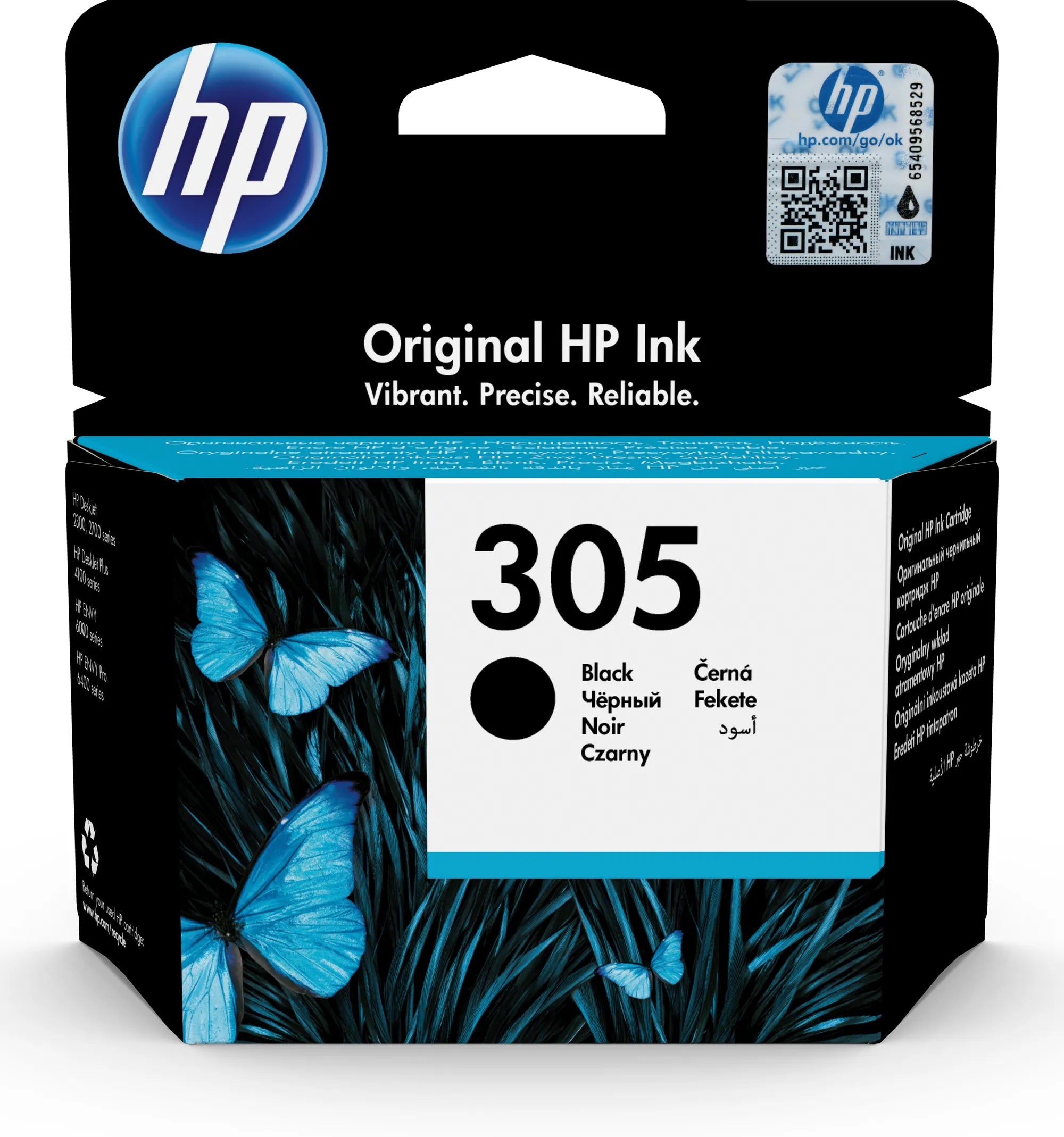 HP 305 Black Original Ink Cartridge, Original, Pigment-based ink, Black, HP, HP DeskJet 1200, 2300, 2700, 2730, 2755, 4100, 4134, 4155 / HP ENVY 6020, 6022, 6030, 6032, 6052,..., 1 pc(s)