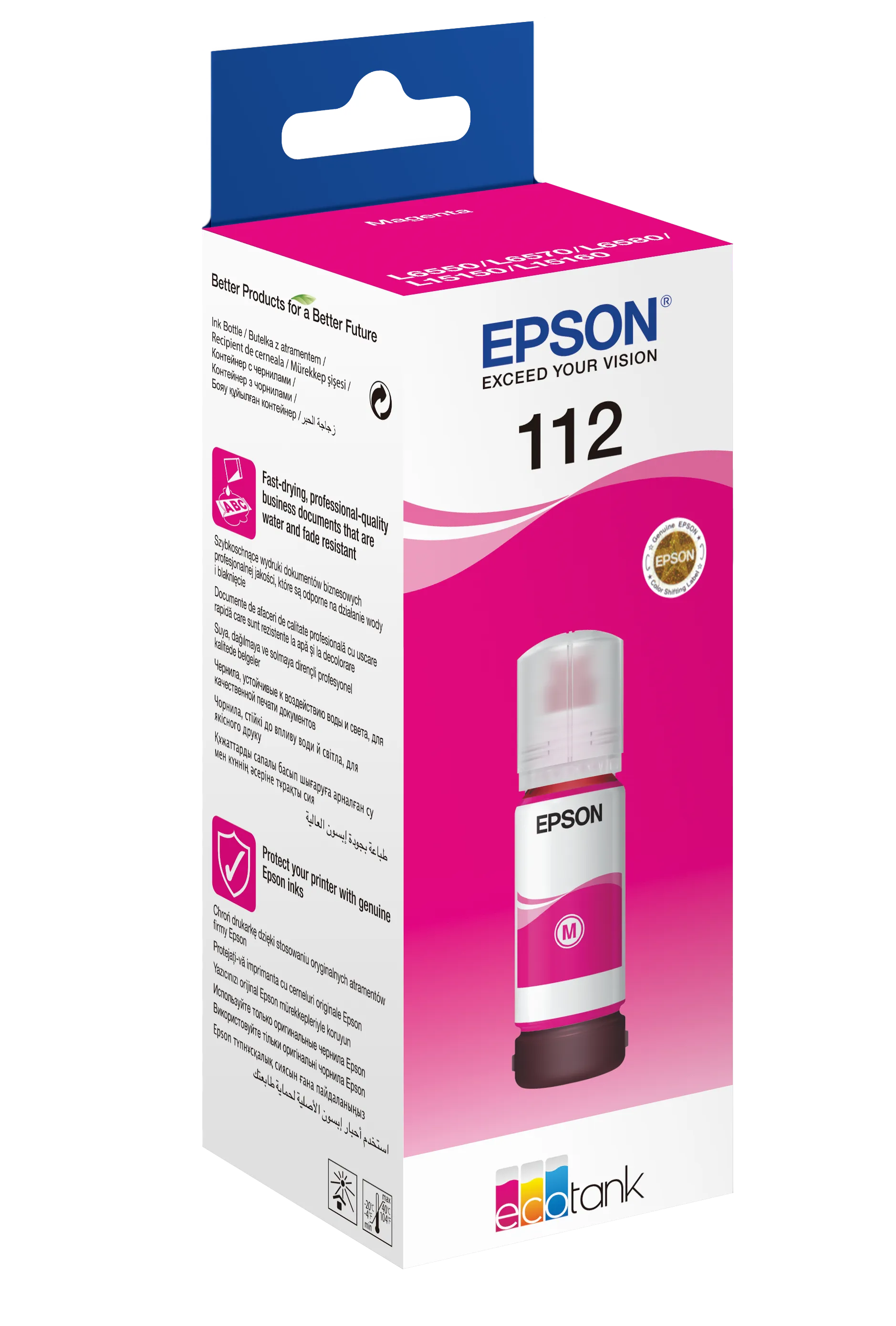 Epson EcoTank 112, Pigment magenta, Epson, L5160, L5150, 6000 pages, 70 ml, 1 pc(s)