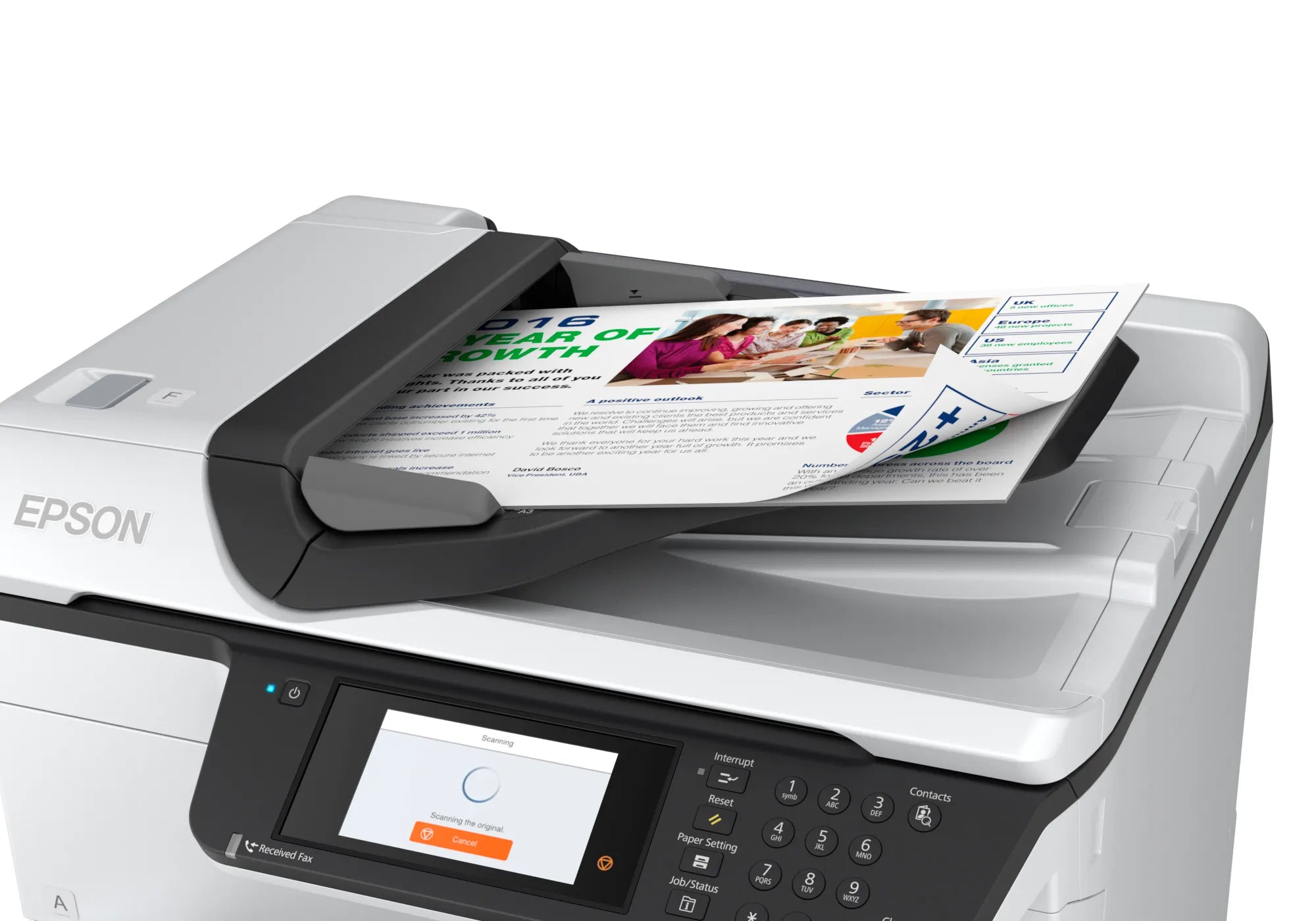 Epson WorkForce Pro WF‑C878RDWF, Inkjet, Colour printing, 4800 x 1200 DPI, A3+, Direct printing, Black, White