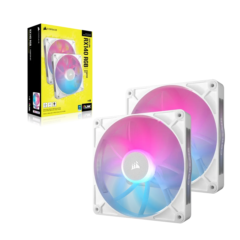 Corsair iCUE LINK RX140 RGB, Fan, 14 cm, 300 RPM, 1700 RPM, 36 dB, 94.7 cfm