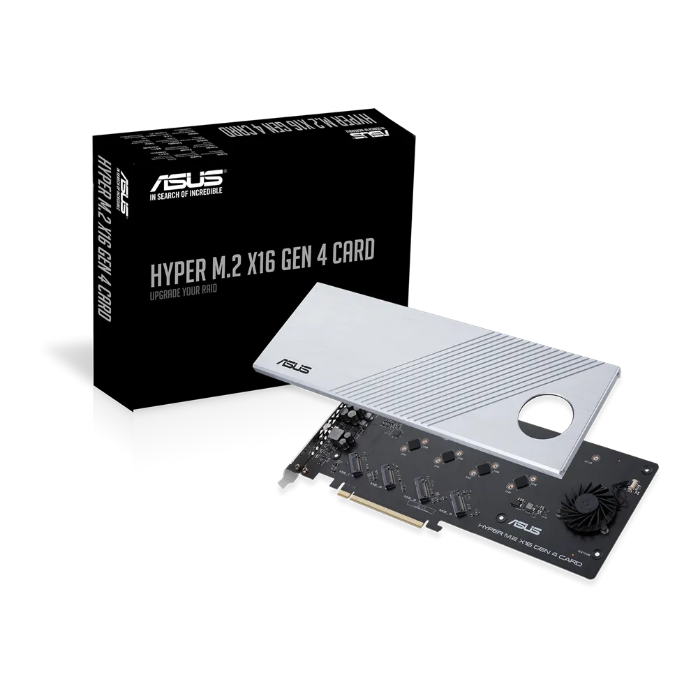 ASUS Hyper M.2 x16 Gen 4, PCIe, M.2, PCIe 4.0, Silver, PC, Active