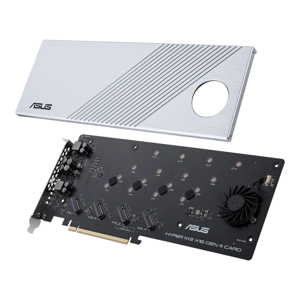 ASUS Hyper M.2 x16 Gen 4, PCIe, M.2, PCIe 4.0, Silver, PC, Active