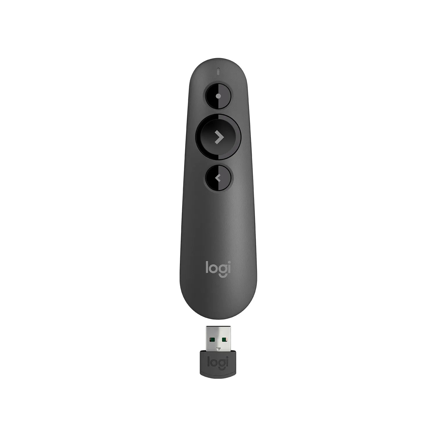 Logitech R500 Laser Presentation Remote, Bluetooth/RF, USB, 20 m, Graphite