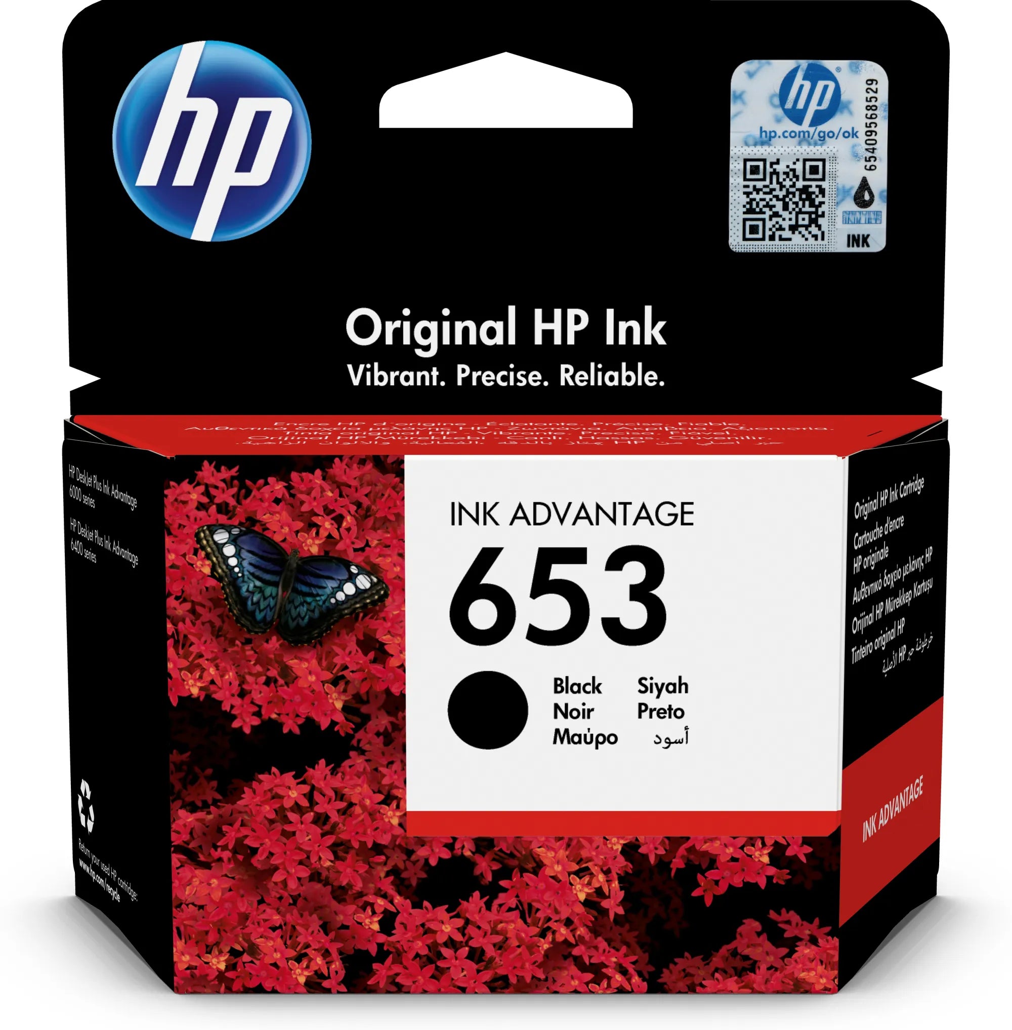 HP 653, Original, Pigment-based ink, Black, HP, HP DeskJet Ink Advantage 6400, 1 pc(s)