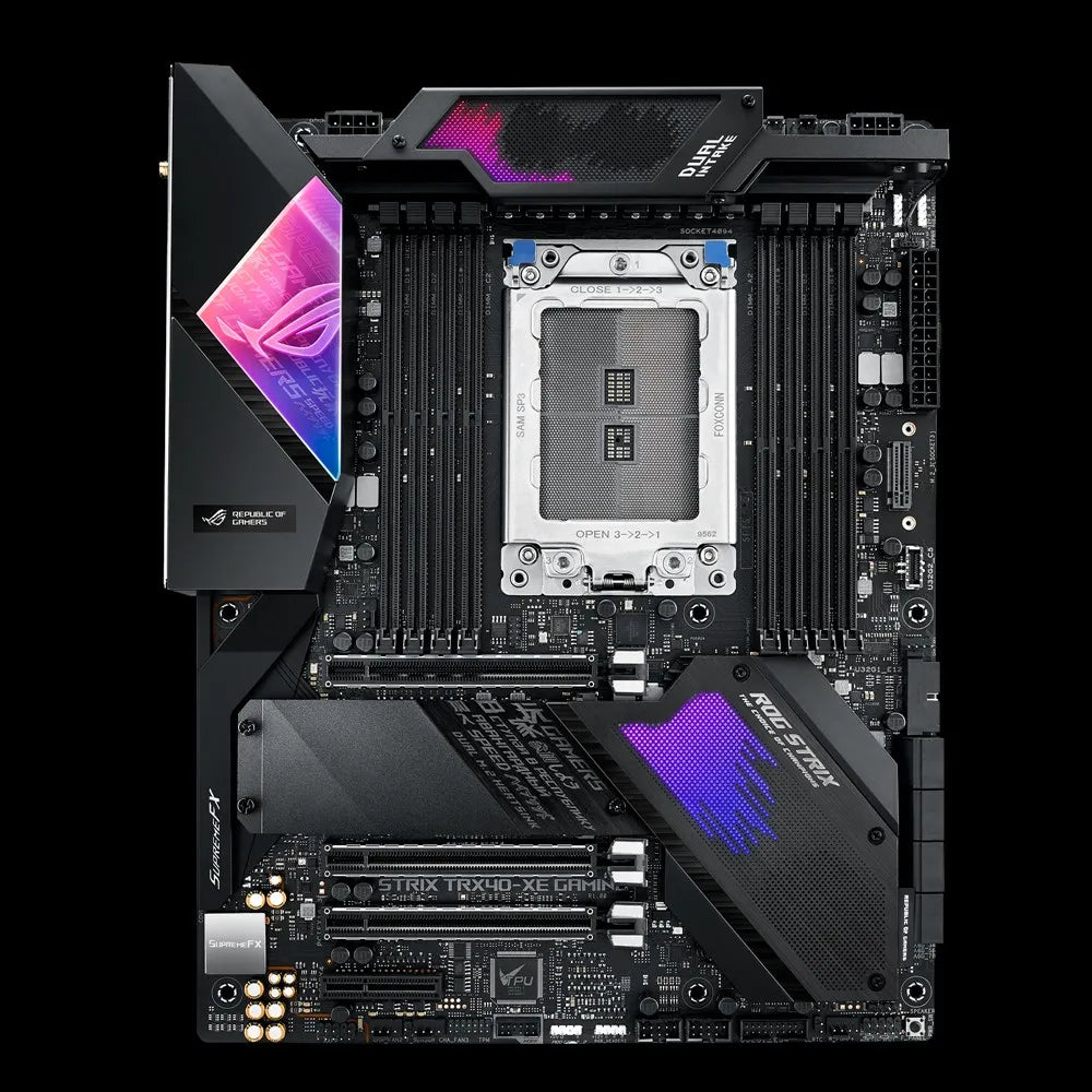 ASUS ROG STRIX TRX40-XE GAMING, AMD, sTRX4, AMD Ryzen, DDR4-SDRAM, DIMM, 2133,2400,2666,2800,3200,3400,3466,3733,3800,4133,4266,4333,4400,4600,4666 MHz