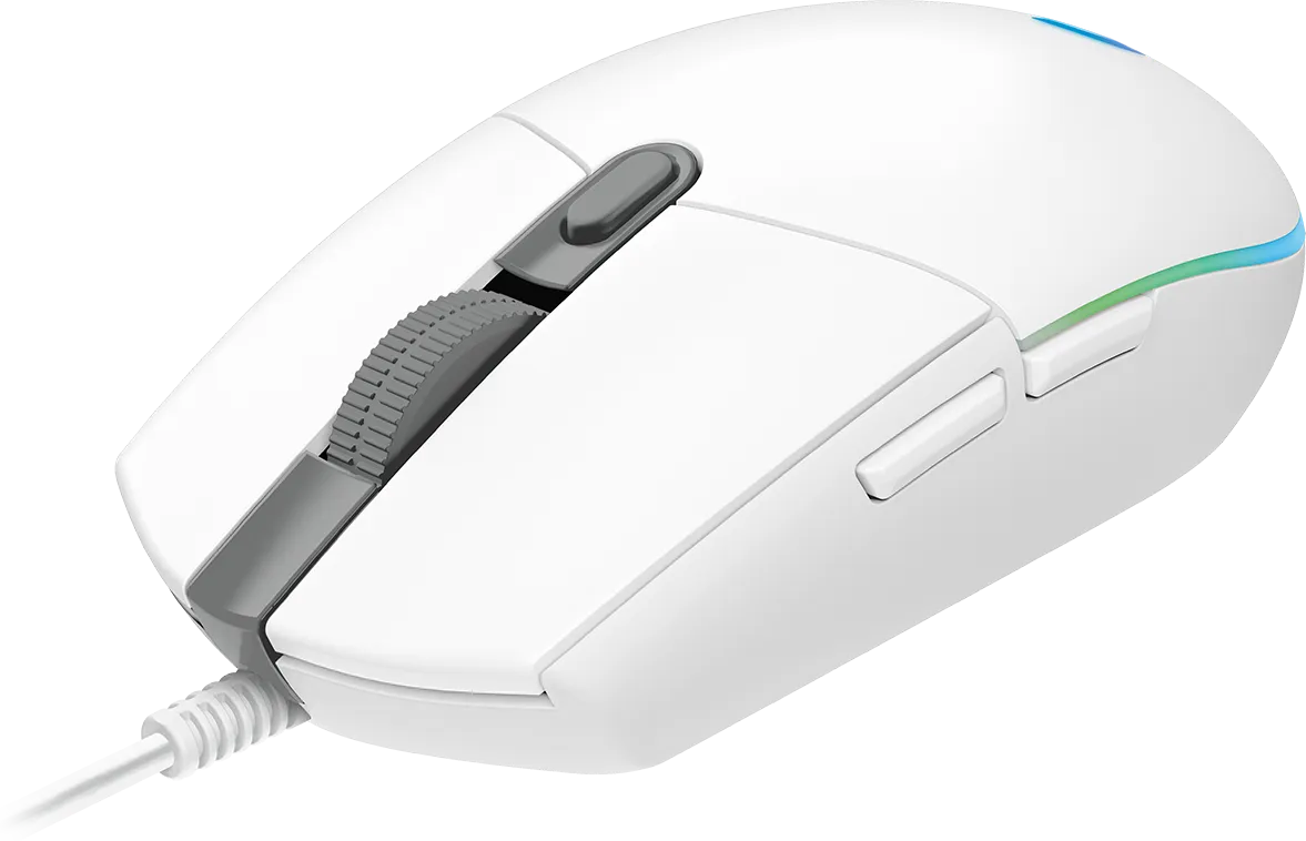 Logitech G G203 LIGHTSYNC Gaming Mouse, USB Type-A, 8000 DPI, 1 ms, White