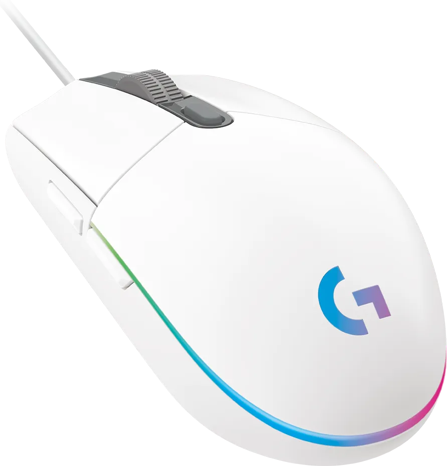 Logitech G G203 LIGHTSYNC Gaming Mouse, USB Type-A, 8000 DPI, 1 ms, White