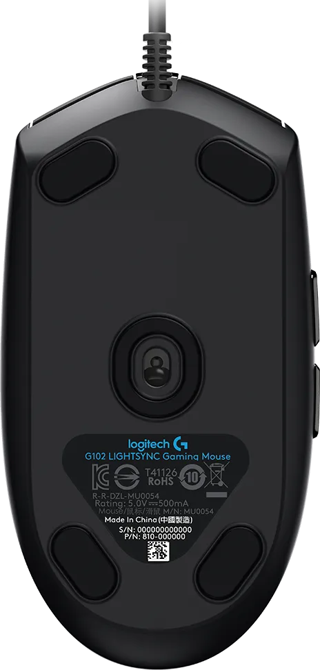 Logitech G G203 LIGHTSYNC Gaming Mouse, USB Type-A, 8000 DPI, 1 ms, Black