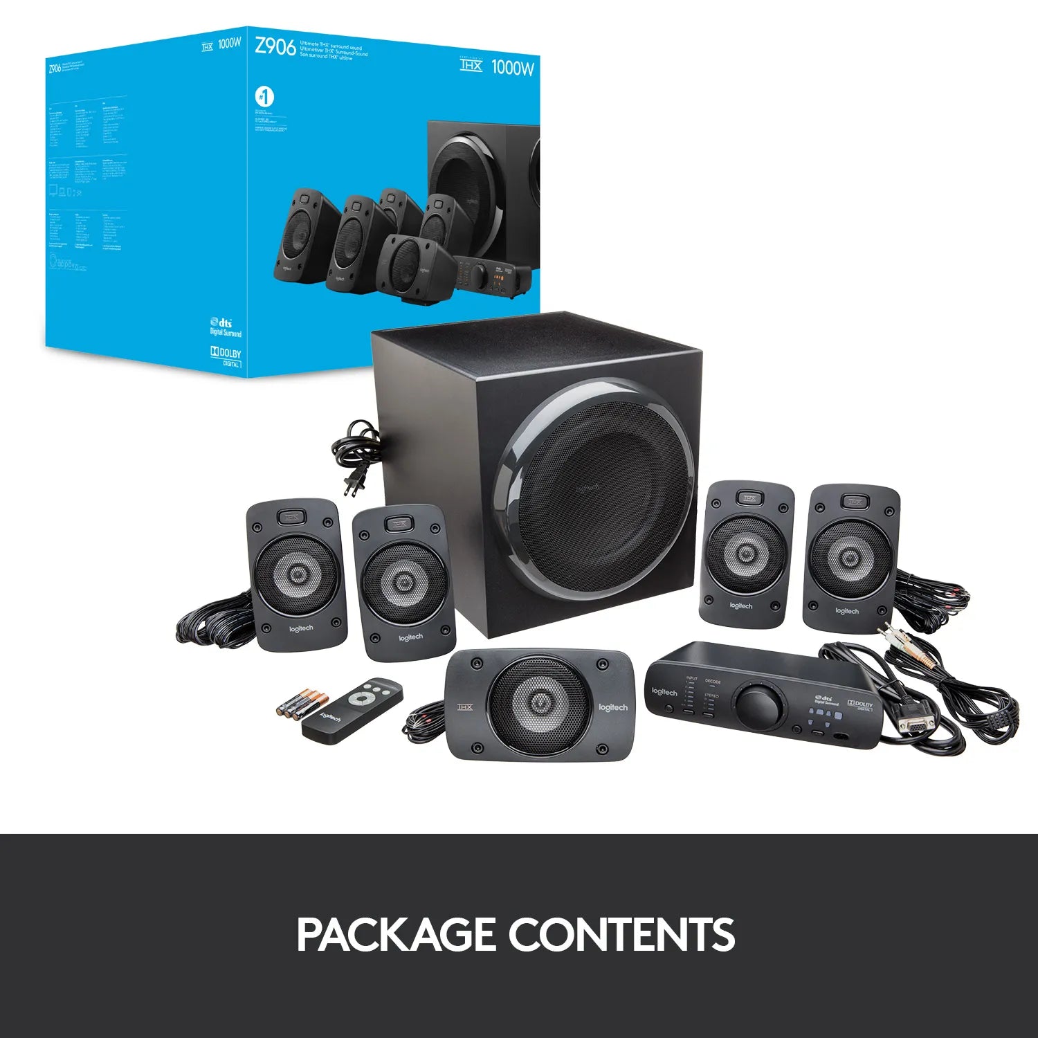 Logitech Surround Sound Speakers Z906, 5.1 channels, 500 W, Universal, Black, 1000 W, IR