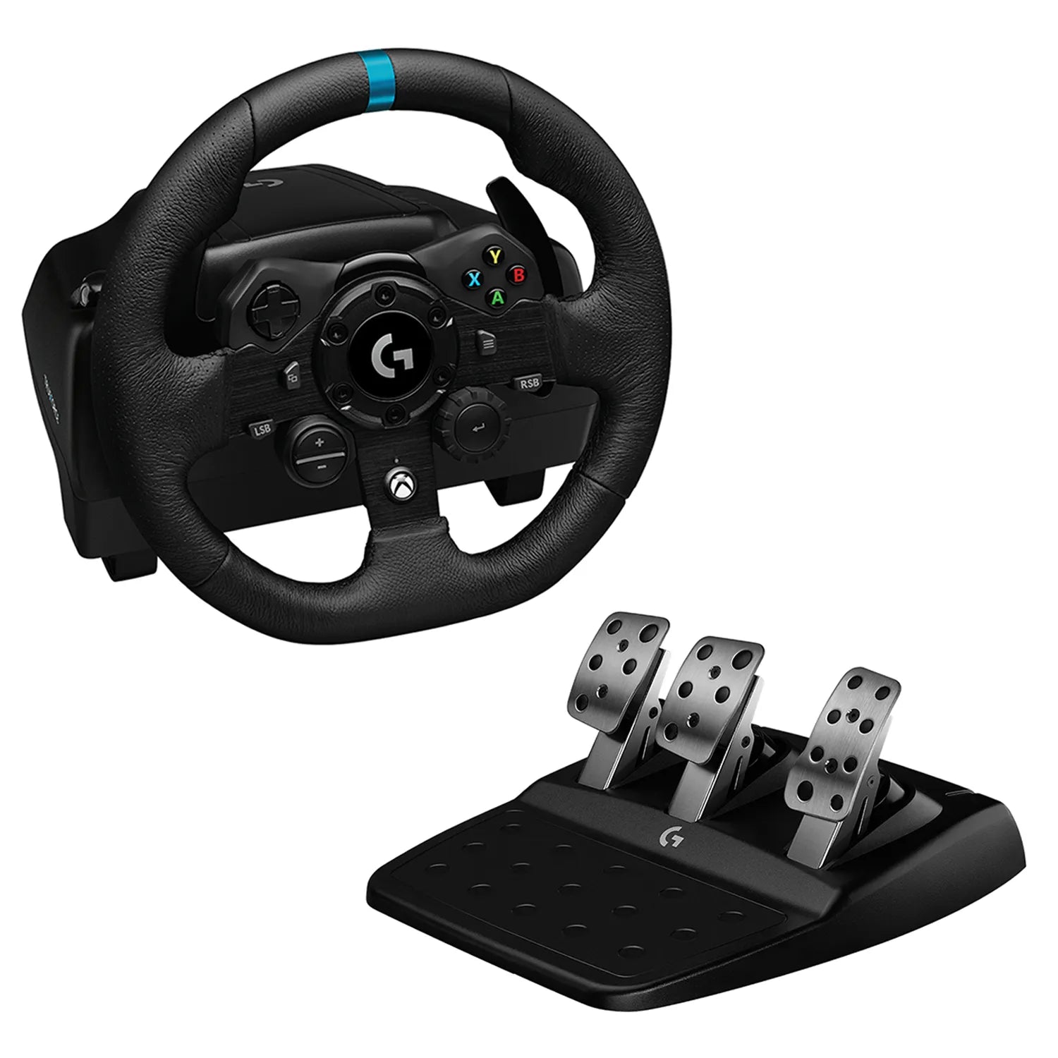 Logitech G G923 Racing Wheel and Pedals for Xbox X|S, Xbox One and PC, Steering wheel + Pedals, PC, Xbox One, Xbox Series S, Xbox Series X, D-pad, Analogue / Digital, 900°, Wired
