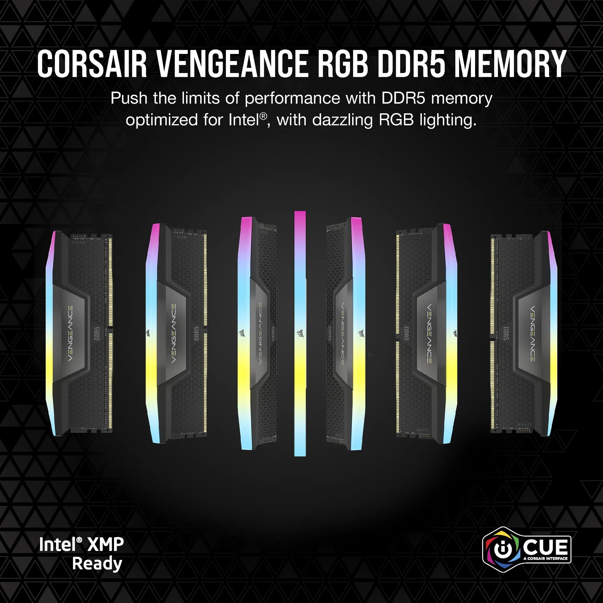 Corsair Vengeance RGB CMH64GX5M2B6000C38, 64 GB, 2 x 32 GB, DDR5, 6000 MHz, 288-pin DIMM