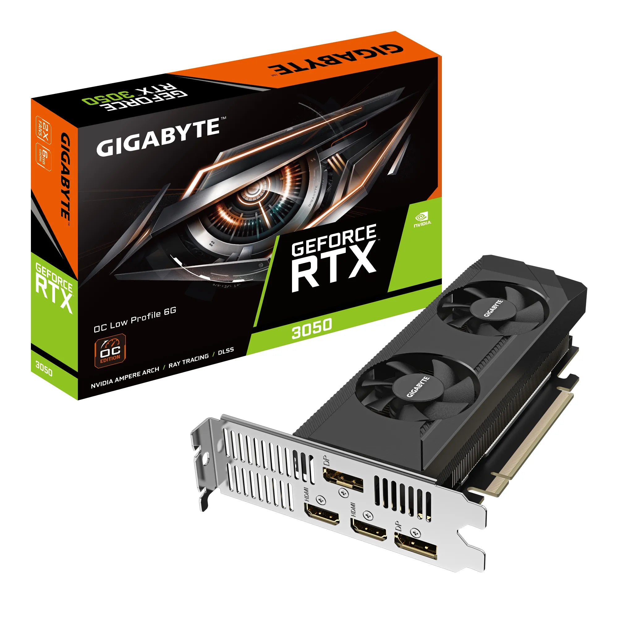 Gigabyte GeForce RTX 3050 OC Low Profile 6G, GeForce RTX 3050, 6 GB, GDDR6, 96 bit, 7680 x 4320 pixels, PCI Express 4.0