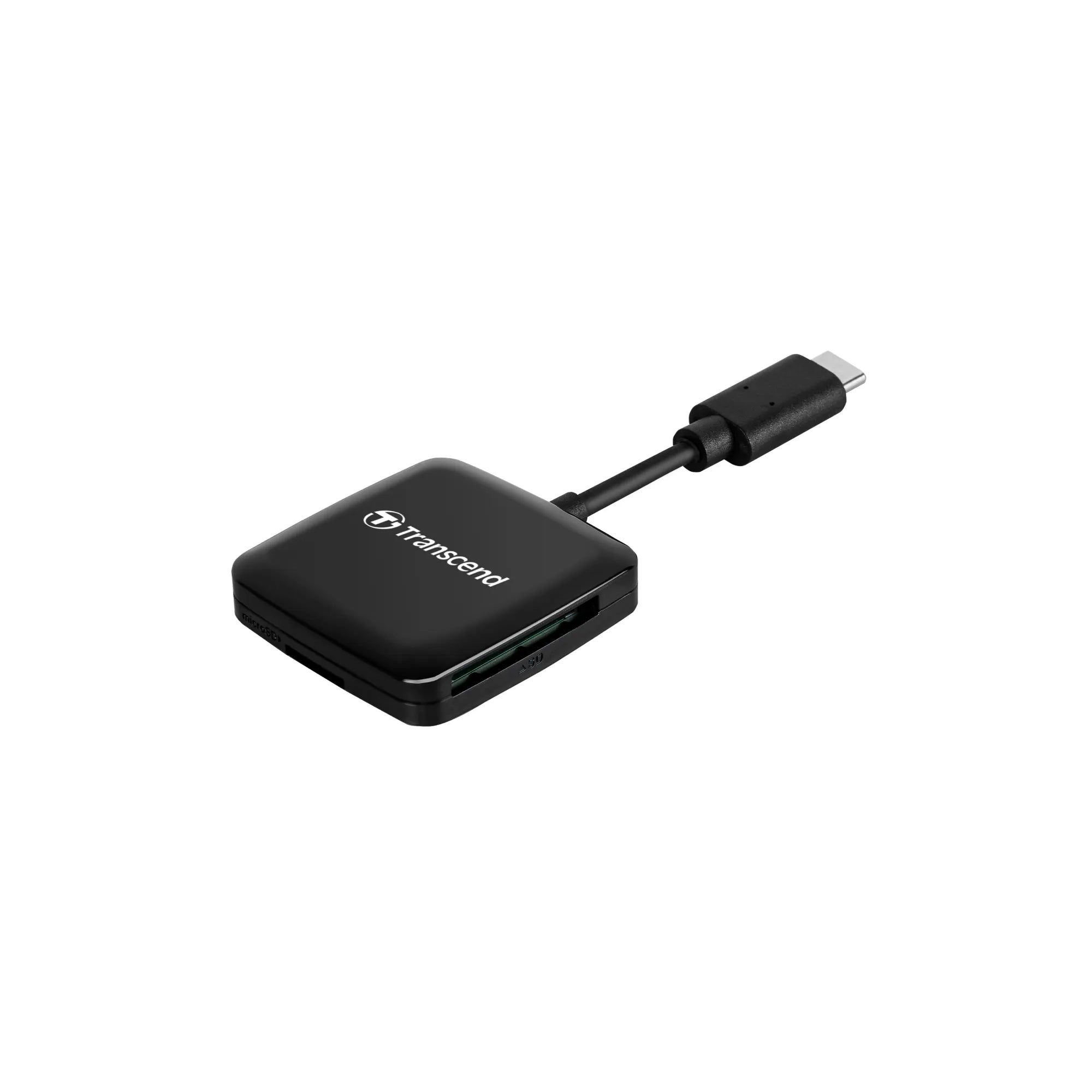 Transcend RDC3 Card Reader, MicroSDHC, MicroSDXC, SDHC, SDXC, Black, CE/FCC/BSMI/KC/RCM/EAC, USB 3.2 Gen 1 (3.1 Gen 1) Type-C, 0 - 70 °C, 40.8 mm