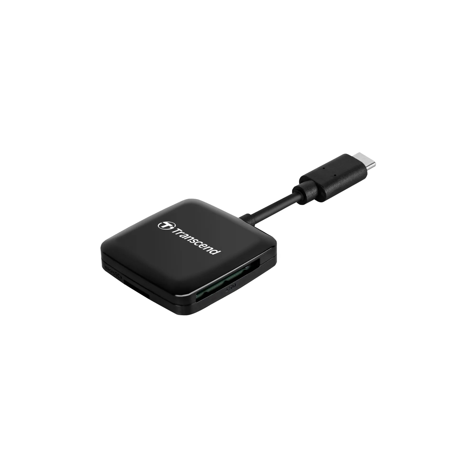 Transcend RDC3 Card Reader, MicroSDHC, MicroSDXC, SDHC, SDXC, Black, CE/FCC/BSMI/KC/RCM/EAC, USB 3.2 Gen 1 (3.1 Gen 1) Type-C, 115 mm, 30 mm