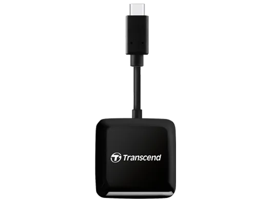 Transcend RDC3 Card Reader, MicroSDHC, MicroSDXC, SDHC, SDXC, Black, CE/FCC/BSMI/KC/RCM/EAC, USB 3.2 Gen 1 (3.1 Gen 1) Type-C, 115 mm, 30 mm