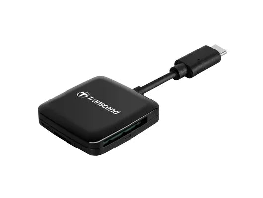 Transcend RDC3 Card Reader, MicroSDHC, MicroSDXC, SDHC, SDXC, Black, CE/FCC/BSMI/KC/RCM/EAC, USB 3.2 Gen 1 (3.1 Gen 1) Type-C, 0 - 70 °C, 40.8 mm