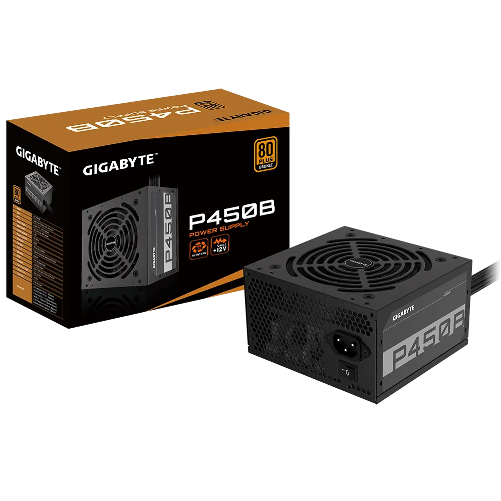 GIGABYTE P450B, 450 W, 100 - 240 V, 50 - 60 Hz, 8 - 4 A, Active, 103 W