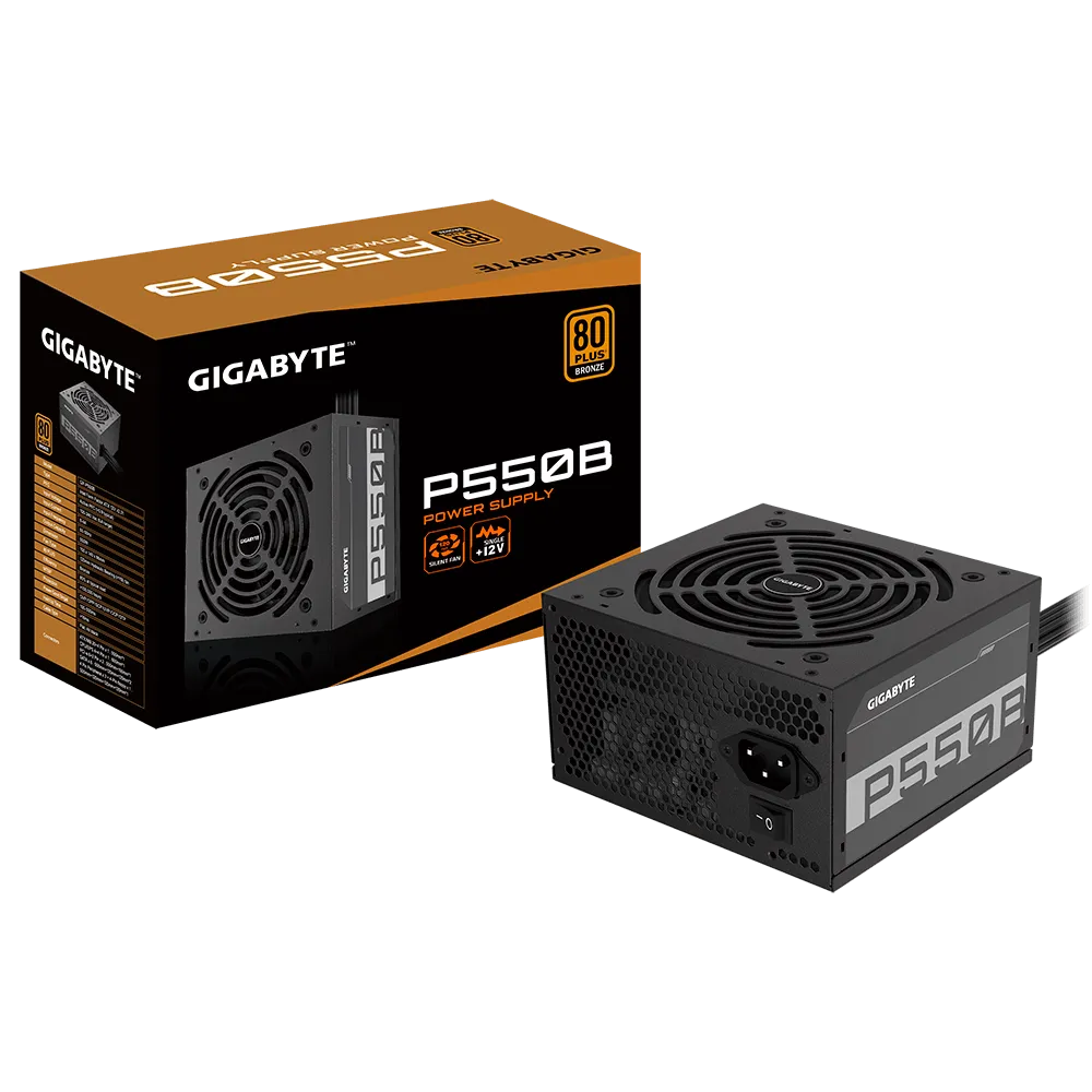 GIGABYTE P550B, 550 W, 100 - 240 V, 50 - 60 Hz, 8 - 4 A, Active, 108 W