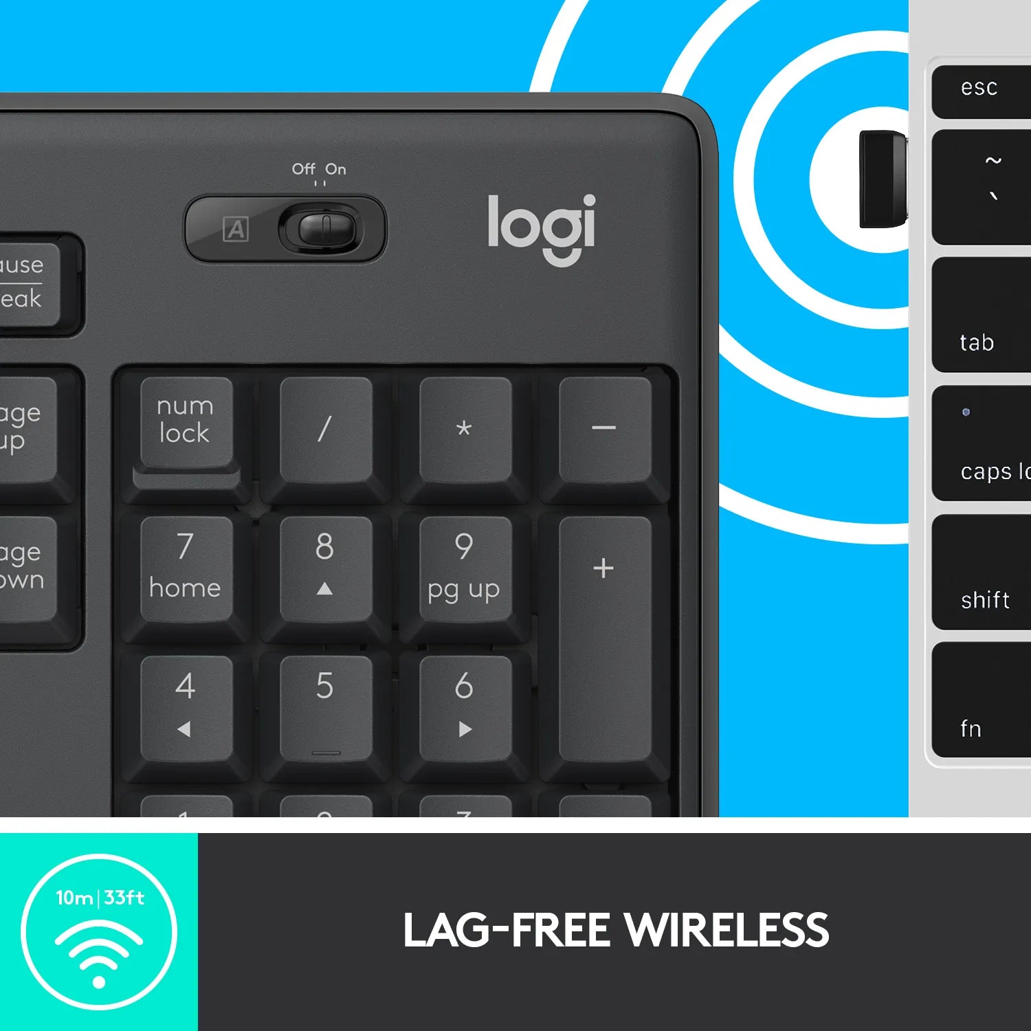 Logitech MK295 Silent Wireless Combo, Full-size (100%), USB, QWERTY, Graphite, Mouse included