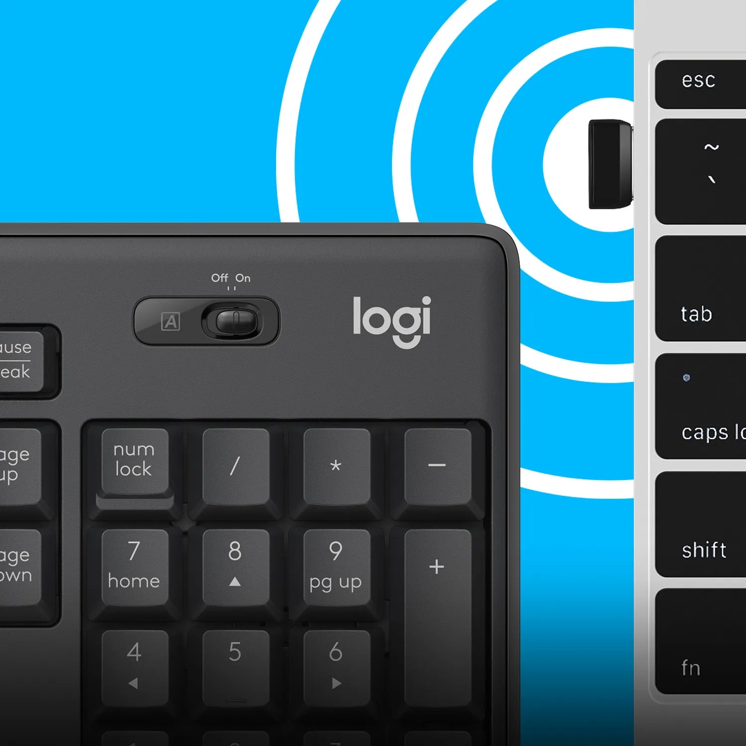 Logitech MK295 Silent Wireless Combo, Full-size (100%), USB, QWERTY, Graphite, Mouse included