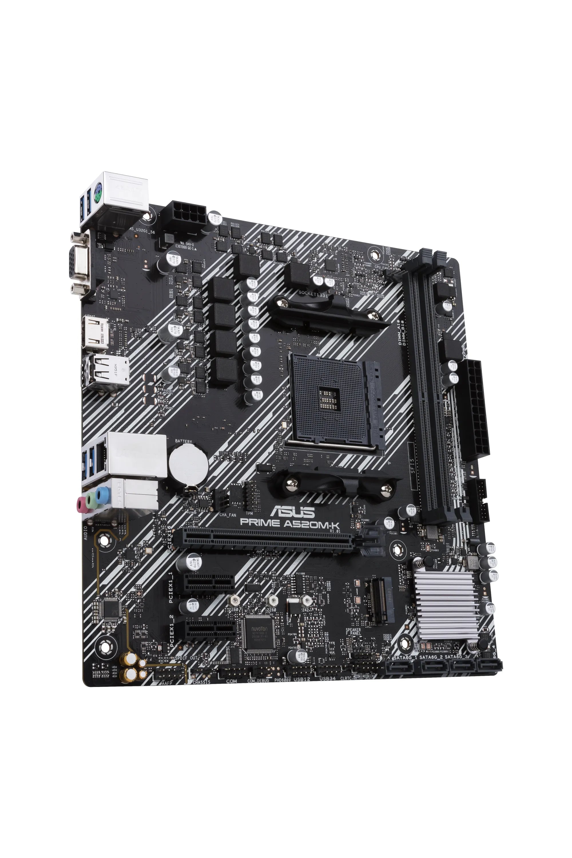 ASUS PRIME A520M-K, AMD, AMD Ryzen 3 3rd Gen, 3rd Generation AMD Ryzen 5, 3rd Generation AMD Ryzen 7, 3rd Generation AMD..., DDR4-SDRAM, DIMM, 2133,2400,2666,2800,3000,3200,3333,3466,3600,3733,3866,4000,4400,4600 MHz, 64 GB
