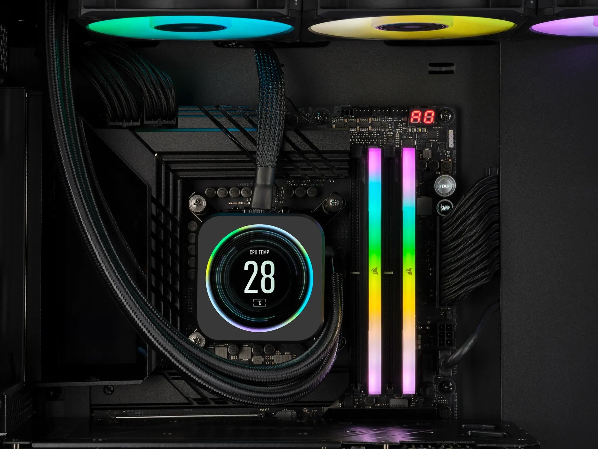 Corsair Vengeance RGB CMH64GX5M2B6000C38, 64 GB, 2 x 32 GB, DDR5, 6000 MHz, 288-pin DIMM