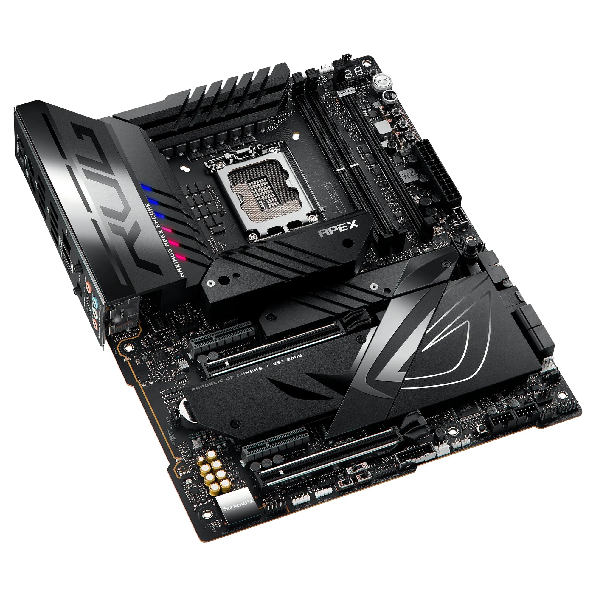 ASUS ROG MAXIMUS Z790 APEX ENCORE, Intel, LGA 1700, Intel® Celeron®, Intel® Core™ i3, Intel® Core™ i5, Intel® Core™ i7, Intel® Core™ i9,..., DDR5-SDRAM, 96 GB, DIMM