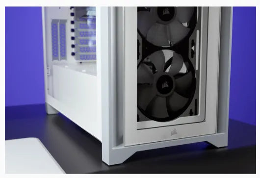 Corsair iCUE 4000X RGB, Midi Tower, PC, White, ATX, EATX, micro ATX, Mini-ITX, Plastic, Steel, Tempered glass, Gaming