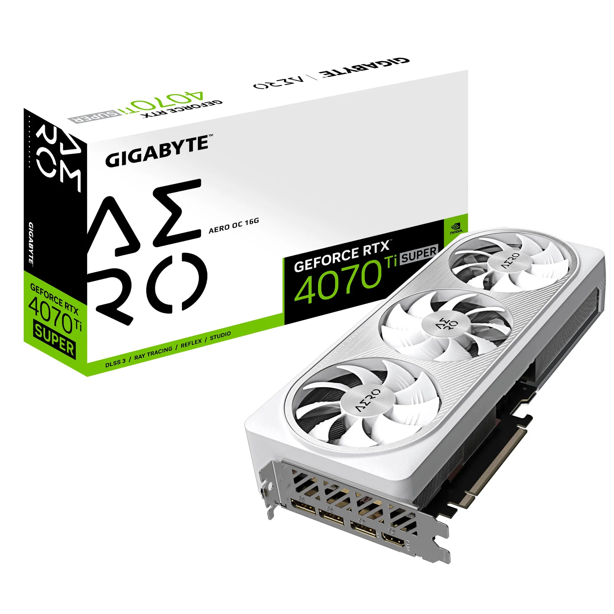 Gigabyte AERO GeForce RTX 4070 Ti SUPER OC 16G, GeForce RTX 4070 Ti SUPER, 16 GB, GDDR6X, 256 bit, 7680 x 4320 pixels, PCI Express 4.0