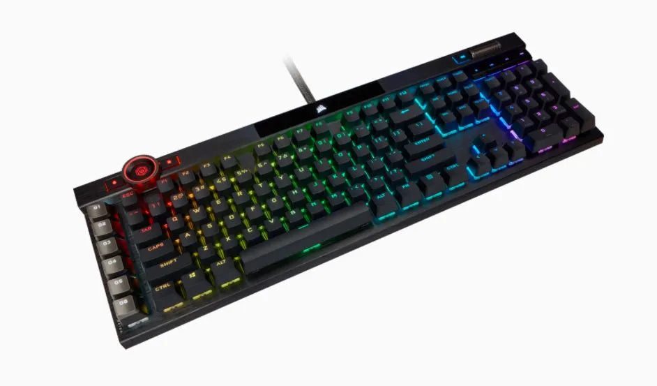 Corsair K100 RGB, Wired, USB, Mechanical, QWERTZ, RGB LED, Black