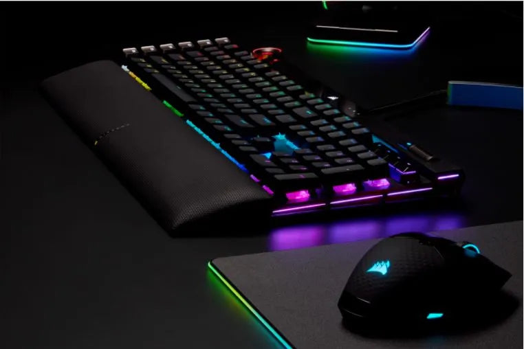 Corsair K100 RGB, Standard, USB, Mechanical, QWERTZ, RGB LED, Black
