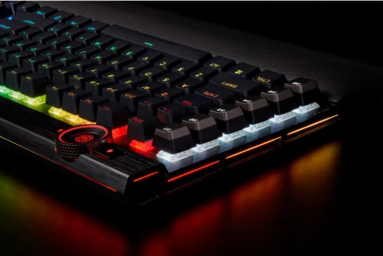 Corsair K100 RGB, Wired, USB, Mechanical, QWERTZ, RGB LED, Black