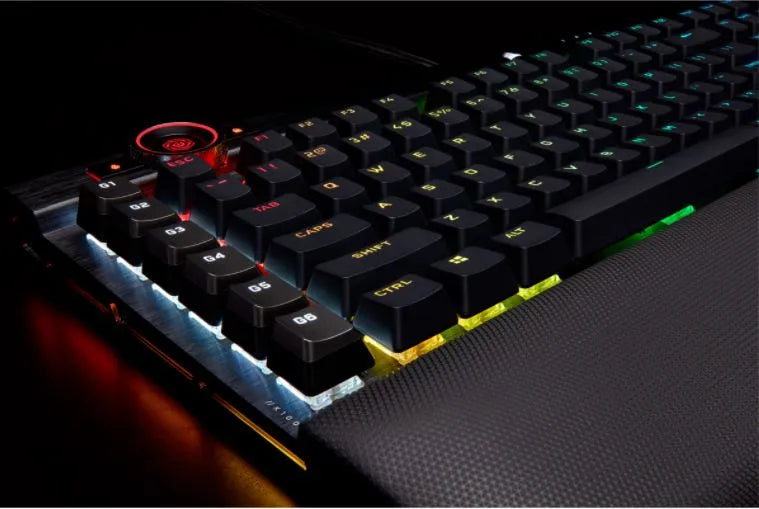 Corsair K100 RGB, Wired, USB, Mechanical, QWERTZ, RGB LED, Black