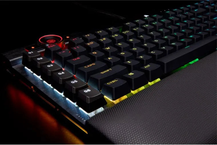 Corsair K100 RGB, Standard, USB, Mechanical, QWERTZ, RGB LED, Black