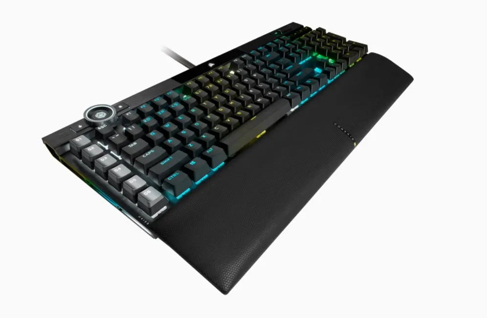 Corsair K100 RGB, Standard, USB, Mechanical, QWERTZ, RGB LED, Black