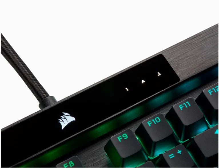 Corsair K100 RGB, Wired, USB, Mechanical, QWERTZ, RGB LED, Black