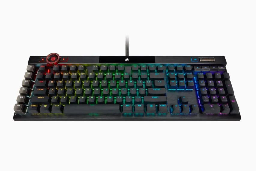 Corsair K100 RGB, Wired, USB, Mechanical, QWERTZ, RGB LED, Black