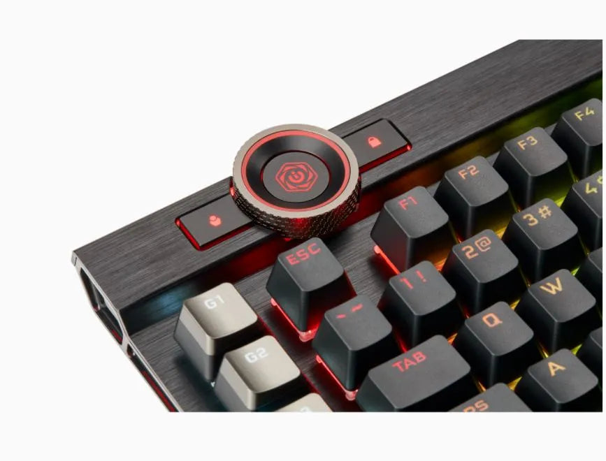 Corsair K100 RGB, Wired, USB, Mechanical, QWERTZ, RGB LED, Black