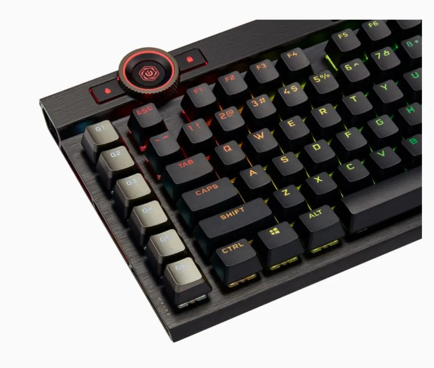 Corsair K100 RGB, Standard, USB, Mechanical, QWERTZ, RGB LED, Black