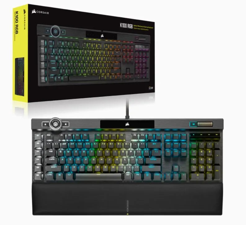 Corsair K100 RGB, Wired, USB, Mechanical, QWERTZ, RGB LED, Black
