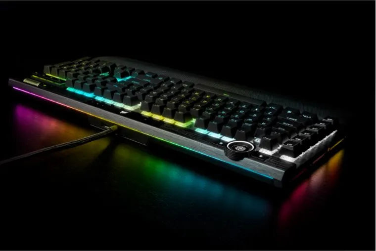 Corsair K100 RGB, Standard, USB, Mechanical, QWERTZ, RGB LED, Black
