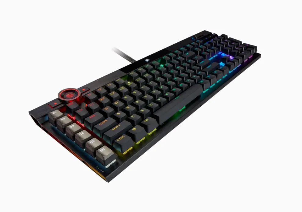 Corsair K100 RGB, Standard, USB, Mechanical, QWERTZ, RGB LED, Black
