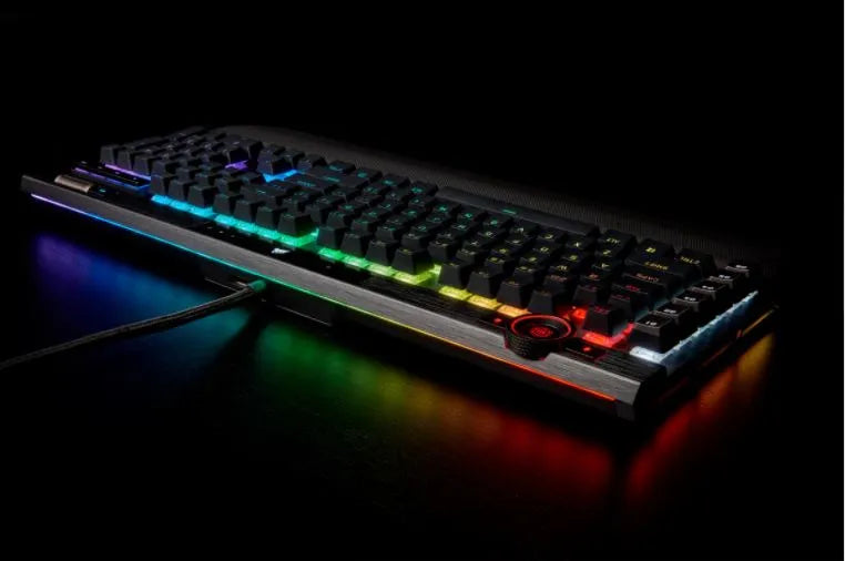 Corsair K100 RGB, Standard, USB, Mechanical, QWERTZ, RGB LED, Black