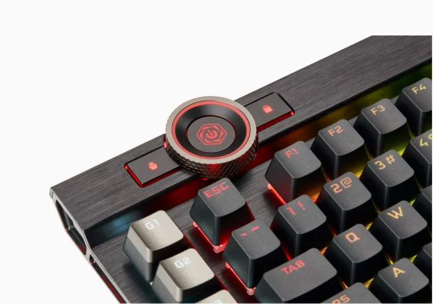 Corsair K100 RGB, Wired, USB, Mechanical, QWERTZ, RGB LED, Black