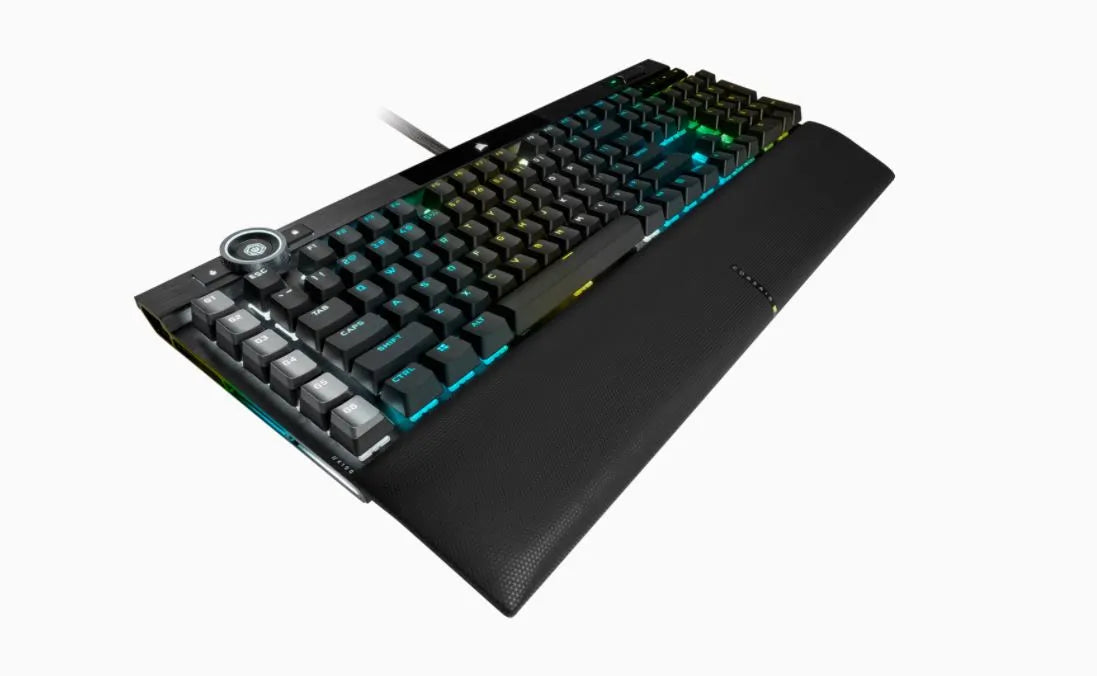 Corsair K100 RGB, Standard, USB, Mechanical, QWERTZ, RGB LED, Black