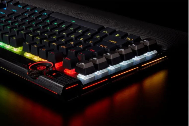 Corsair K100 RGB, Standard, USB, Mechanical, QWERTZ, RGB LED, Black