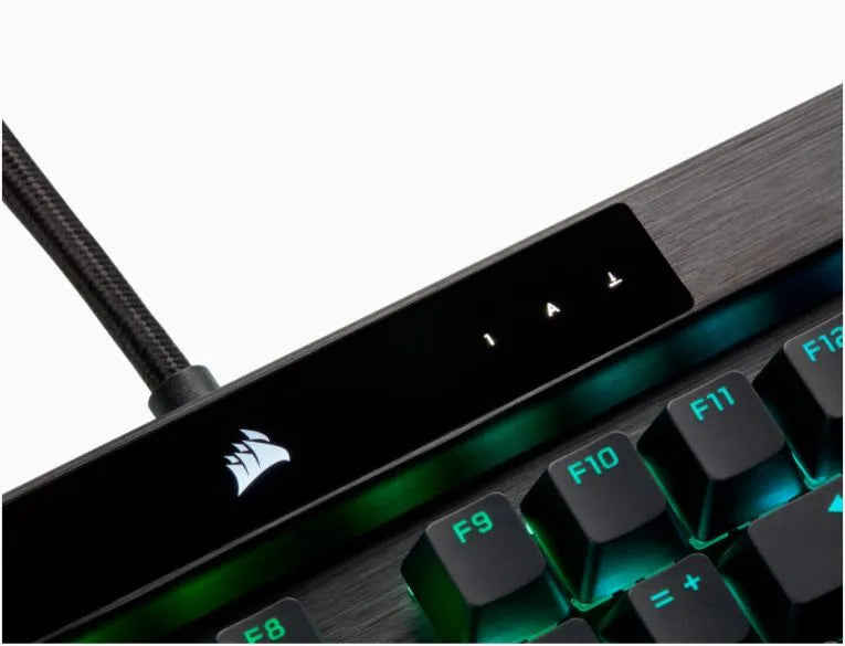 Corsair K100 RGB, Standard, USB, Mechanical, QWERTZ, RGB LED, Black