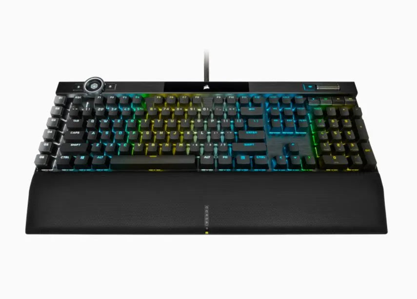 Corsair K100 RGB, Standard, USB, Mechanical, QWERTZ, RGB LED, Black