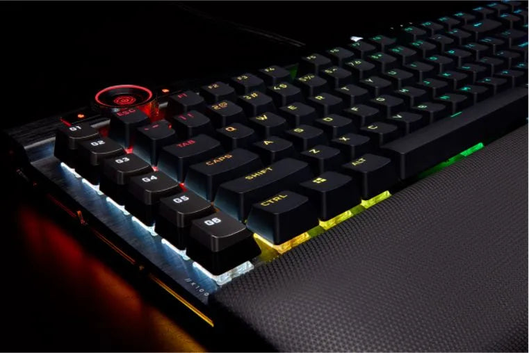 Corsair K100 RGB, Wired, USB, Mechanical, QWERTZ, RGB LED, Black