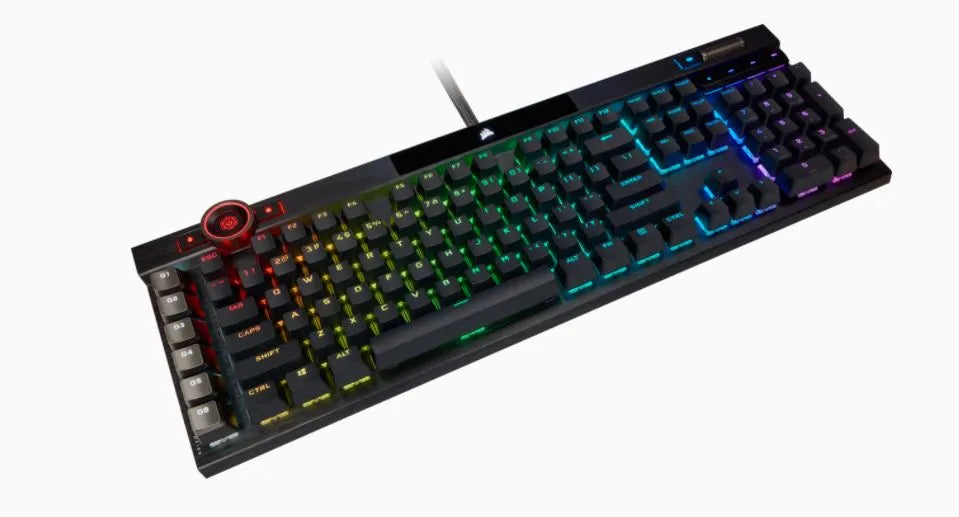 Corsair K100 RGB, Standard, USB, Mechanical, QWERTZ, RGB LED, Black